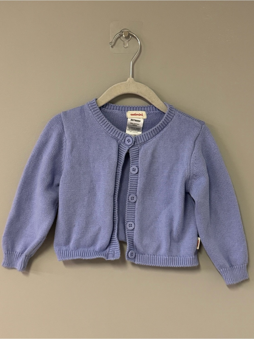 Catimini Lilac Button-Front Knit Cardigan